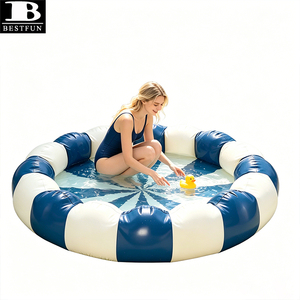 <span class=keywords><strong>Piscine</strong></span> gonflable écologique sans BPA, ronde, rayée, pour enfants, robuste, pour jardin, avec kit de réparation - Product Image 5