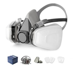 Respirator setengah wajah 6200 ringan dengan filter ganda-masker silikon Anti kabut untuk perlindungan kimia - Product Image 2