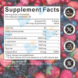 Gomitas de Monohidrato de Creatina SIN Azúcar de 5000 mg de SUNI al por Mayor para Hombres, Suplemento Pre-Entrenamiento para Aumentar de Peso - Product Image 2