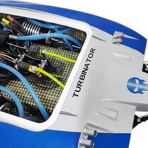 Bateau de course électrique RC TFL Blue-White 1133 Pagani <span class=keywords><strong>Zonda</strong></span> en fibre de verre (ARTR) avec deux moteurs 4082 et ESC 160A, vitesse jusqu'à 100 km/h - Product Image 4