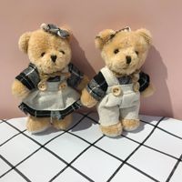JAMELIN Jouets en peluche Kawaii, adorable ours en peluche, porte-clés ours en peluche floral, poupée en peluche, breloque pour sac, ornements, porte-clés en peluche