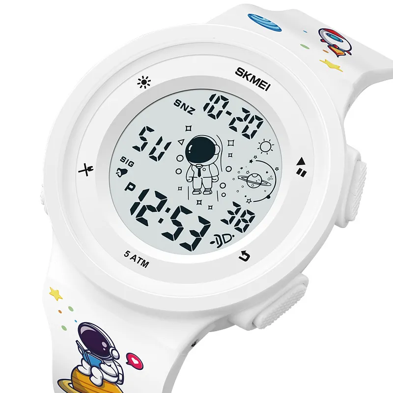 Skmei 1973 Kids Digital Sport Astronaut Watch LED Electrical Waterproof Child Wrist Watches with Alarm Luminous Stopwatch