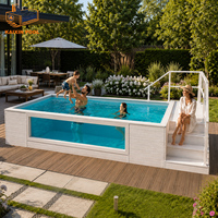 Piscine hors sol en fibre de verre avec panneau de vue panoramique pour hôtel de luxe, bien-être, jacuzzi et spa