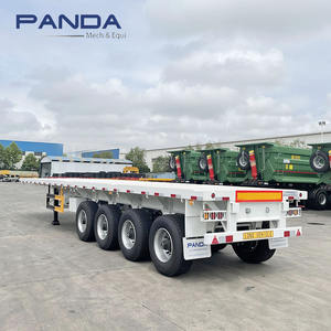 高品质<span class=keywords><strong>4</strong></span>轴40英尺50吨平板半挂车集装箱平板卡车拖车待售 - Product Image 3