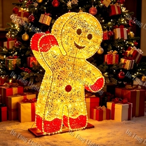 Large Gingerbread Man Motif <b>Light</b> for Outdoor Christmas Events Theme Parks Malls Hotels and Seasonal Photo Scenes - Product Image 3