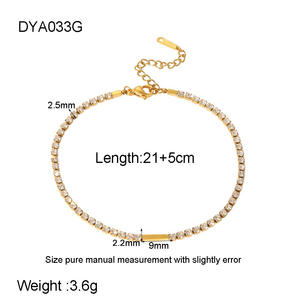 <span class=keywords><strong>Tobillera</strong></span> de Acero Inoxidable con Baño PVD en Oro de 18K, Cadena Delgada y Eslabones, Joyería para Mujer - Product Image 3