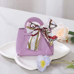 حقيبة هدايا صغيرة قابلة لإعادة التدوير مقاس 12*13*6 سم من الجلد الصناعي مع شريط، حقيبة محمولة للحلوى لهالوين وعيد الميلاد - بالجملة - Product Image 5