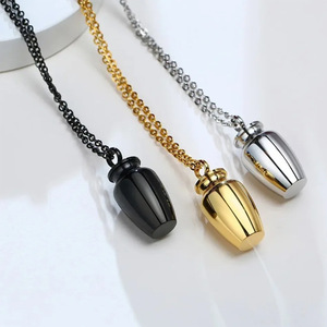 Kalung Liontin Wadah Rantai Baja Tahan Karat untuk Memperingati, Wadah Kecil Tahan Air, Perhiasan Kenang-kenangan untuk Abu, Rambut Hewan Peliharaan - Product Image 4
