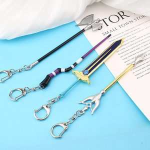5 designs Anime Funeral Fleuret Weapons Model Carabiner Keychain Self Defense Keychain Philen Magic Staff Pendant Small Gift - Product Image 5