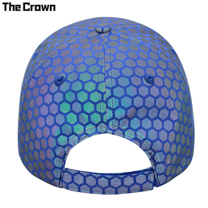 Custom Logo 6 Panel Reflective Diamond Grid <b>Cap</b> Wholesale Bulk Iridescent Honeycomb <b>Hat</b> Manufacturer - Product Image 3