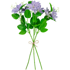 Flores de tacto Real de <span class=keywords><strong>3</strong></span> cabezas, Loto Artificial púrpura con tallo, hojas verdes realistas, flor de seda, arreglo Floral, decoración de boda - Product Image 3