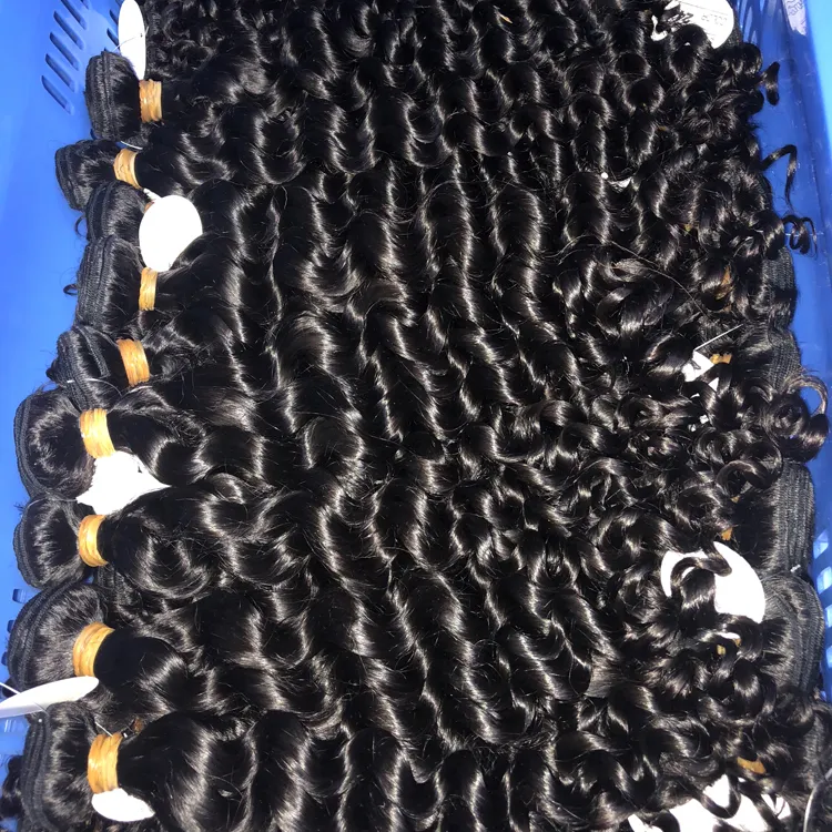 raw cambodian curly hair, deep curly human hair weave brand, double drawn curl human hair weaving manufacturer