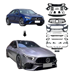 Kit de carrocerí<span class=keywords><strong>a</strong></span> modificada para coche para Mercedes Benz <span class=keywords><strong>a</strong></span> Class W177 2019-2021 actualización <span class=keywords><strong>a</strong></span> A45 AMG Hatchback y sedán difusor de parachoques delantero - Product Image 1