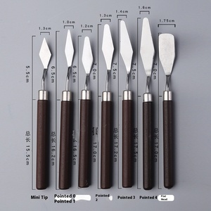 Conjunto al por mayor de espátula acrílica Gouache, espátula para pintura al óleo, raspador de pintura, mango de madera para artistas, cuchillo de paleta, suministros de arte - Product Image 2