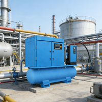 Compresseur d'air industriel à vis rotatif VSD 7,5 kW, stationnaire, faible bruit, 16 bars, avec moteur et roulement pour découpe laser