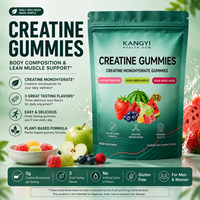 Gommes de créatine monohydrate 5g par portion, 3 saveurs : pastèque acidulée, pomme verte acidulée, baies mélangées acidulées, 32 unités