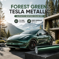 Film de protection de voiture en TPU vert forêt Tesla, protection contre les éclats de pierres, film de protection de peinture (PPF) 1,52x15m, haute brillance, vente en gros en rouleau