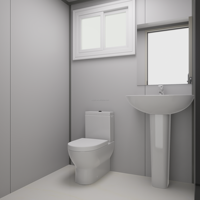 Toilettes portables modernes en conteneur, design modulaire pour l'installation dans les écoles, ateliers, appartements, hôpitaux et salles de bain