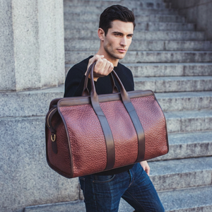 Sac de voyage à bandoulière pour homme en cuir de buffle véritable léger et de haute qualité, sac de sport écologique en polyester imperméable - Product Image 1