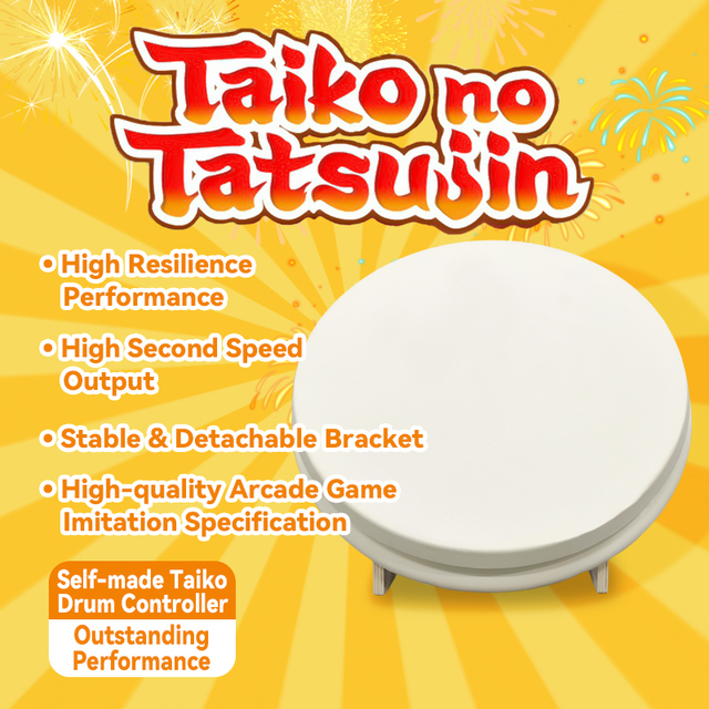 SteveTaikoCon Tatsujin Arcade Game Controller-Wired Rubber Material Compatible with PD & for