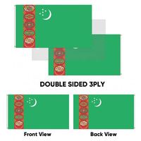 Drapeau du Turkménistan 3x5 pieds, double face, 3 plis, polyester haute résistance, bannière d'extérieur avec œillets en laiton
