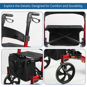 Déambulateur léger en aluminium Relaxsmith pour les utilisateurs à domicile, robuste, hauteur réglable, parfait pour une utilisation active en extérieur - Product Image 5