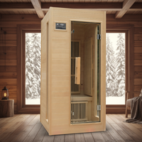 Prix d'usine en gros, sauna infrarouge lointain électrique moderne d'intérieur en bois massif de pruche pour 1 personne, avec panneau de commande informatisé
