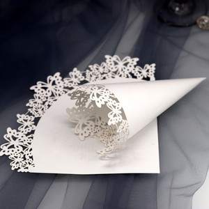 50 Coni <span class=keywords><strong>Portaconfetti</strong></span> per Matrimonio, Coni di Carta con Motivo Floreale, Porta Petali di Rosa per Piccoli Bouquet, Caramelle, Feste di Matrimonio - Product Image 2
