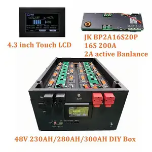 Solar Battery Case Kit Metal Box 16s Active Balance 48V 24V 280AH 300AH 15kw Lithium Battery Box With Smart BMS