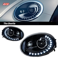 Nouveaux phares LED LKS 6000K avec lentille de projecteur et feux de jour DRL à clignotants séquentiels pour Beetle 2013-2018