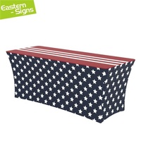 Housse de table extensible personnalisée avec logo, 4FT 6FT 8FT, sans plis, ajustée, pour salon professionnel, exposition, événement