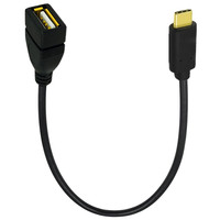 Cable USB 2.0 Hembra Tipo-C 2.0 OTG Chapado en Oro con Ángulo Izquierdo/Derecho/Arriba/Abajo para Teléfono Móvil y Compatibilidad con Memoria USB