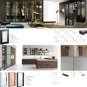 Tối giản phong cách Ý nhôm hồ sơ tủ quần áo 6063 T5 nhôm tủ bếp tủ quần áo khung cửa kính hồ sơ - Product Image 4