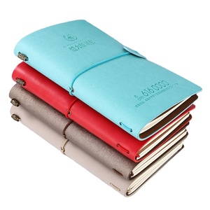 Cổ điển Retro du lịch máy tính xách tay A6 Kích thước mềm da Túi Nhật Ký với nhiệt ràng buộc in bìa giấy bơm lại Tạp Chí - Product Image 1