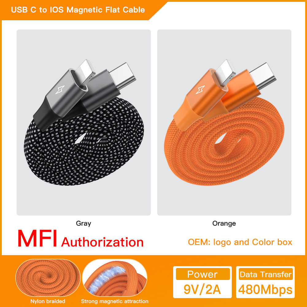 NOUVEAU[Câble plat] USB C TO L 2.0 magnétique