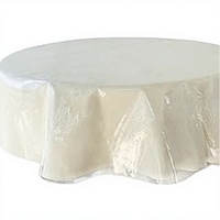 Housse de table en PVC transparente résistante aux taches d'huile, imperméable et facile à nettoyer, de couleur unie (diamètre 60)