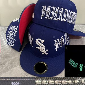 Gorra de Béisbol al por Mayor para Bordado 3D con Patrón de Béisbol Fluorescente, Gorra de Visera Plana, Marca PouChang AnFo - Product Image 4