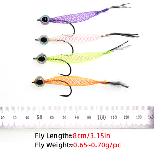 Vente en gros # 4 mouches artificielles 3D à yeux de poisson en Mylar, type Tube Fly <span class=keywords><strong>Flash</strong></span>, pour la pêche au bar, à la truite, au vairon et au saumon - Product Image 5
