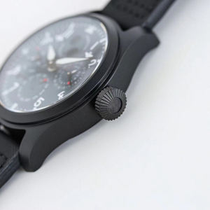 Reloj de Pulsera Mecánico para Hombre de Fibra de Carbono Negra - Serie Piloto, Reloj Cronógrafo Multifunción - Product Image 4