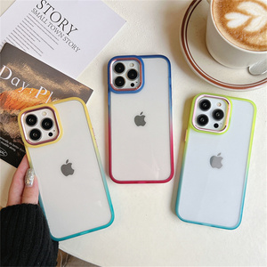 Lenti di metallo di lusso proteggere <span class=keywords><strong>arcobaleno</strong></span> gradiente trasparente custodia per cellulare Coloful <span class=keywords><strong>Cover</strong></span> per <span class=keywords><strong>iPhone</strong></span> 16 15 Plus 14 Pro Max 13 11 - Product Image 6