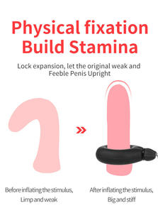 OEM XL Silikon Penis Halkası Seks Oyuncağı, Geciktirici Boşalma Fonksiyonlu Şişirilebilir Erkek Halkası, Erkek Eğitimi ve Çiftler İçin Eğlence - Product Image 4