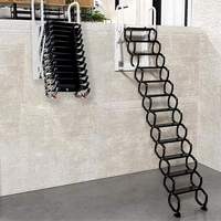 Échelle télescopique murale pour passage extérieur, escalier de grenier pliable moderne en aluminium, gain de place pour l'attic