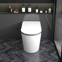 Cuvette de toilette intelligente monobloc à capteur automatique, avec bidet, fonctionnement automatique, toilette intelligente avec télécommande