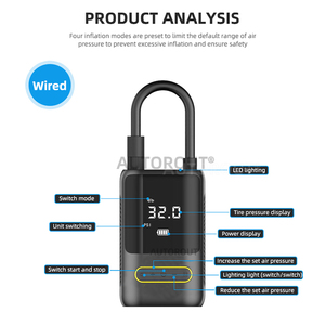 Pompe à air sans fil avec écran LCD sans fil gonfleur de pneu portable - Product Image 5