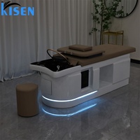 Table de massage de luxe Kisen moderne pour salon de coiffure et spa japonais avec dôme de sauna et coussinets faciaux pour la beauté