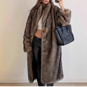 Cappotto <span class=keywords><strong>Trench</strong></span> Vintage Lungo e Spesso da <span class=keywords><strong>Donna</strong></span>, Eco-Friendly, Taglie Forti, 100% Poliestere, Pelliccia Sintetica, Nuovo Stile, Top di Gamma - Product Image 1