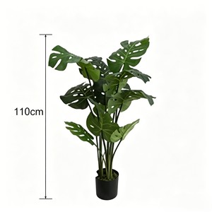 Arbre artificiel Monstera biomimétique à toucher réel, grande plante dos-de-lopinette, faux palmier tropical pour la décoration de mariages, de fêtes et de jardins - Product Image 1