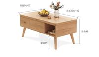 Table basse relevable en MDF noir avec compartiment caché Table centrale en bois pratique pour le salon