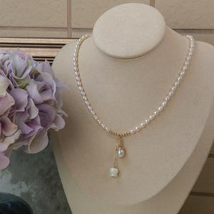 Women's Versatile 14K <b>Gold</b>-Plated Natural Freshwater <b>Pearl</b> Shell Lily of Valley Collarbone Chain Millet <b>Necklace</b> Religious Style - Product Image 3