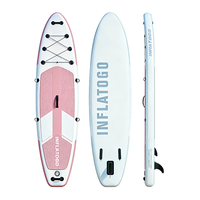 Planche de paddle gonflable OEM 10'6"x32"x6"-PVC pour lacs et rivières, système à 3 ailerons, comprend une pagaie, une laisse et des kits de réparation (tout usage)